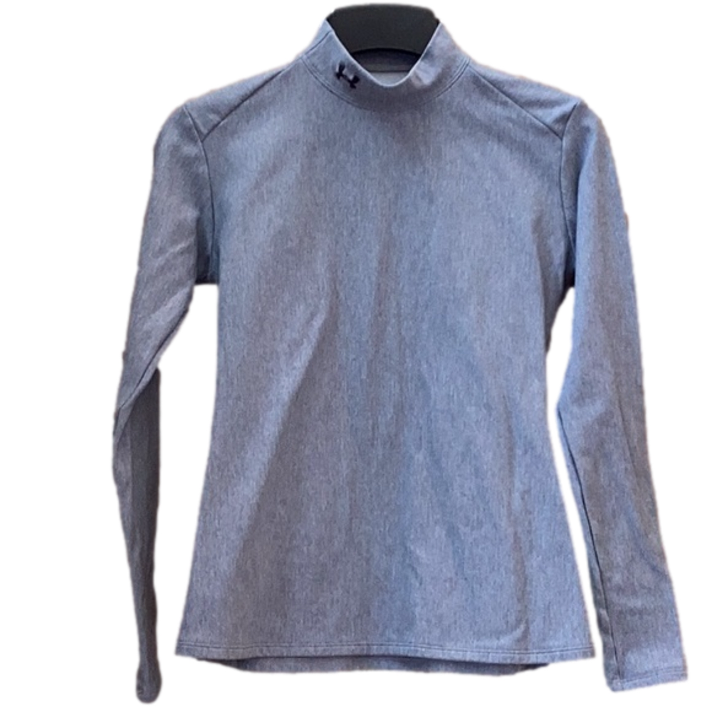 Under Armor mock neck shirt, light blue grayish color. Size large